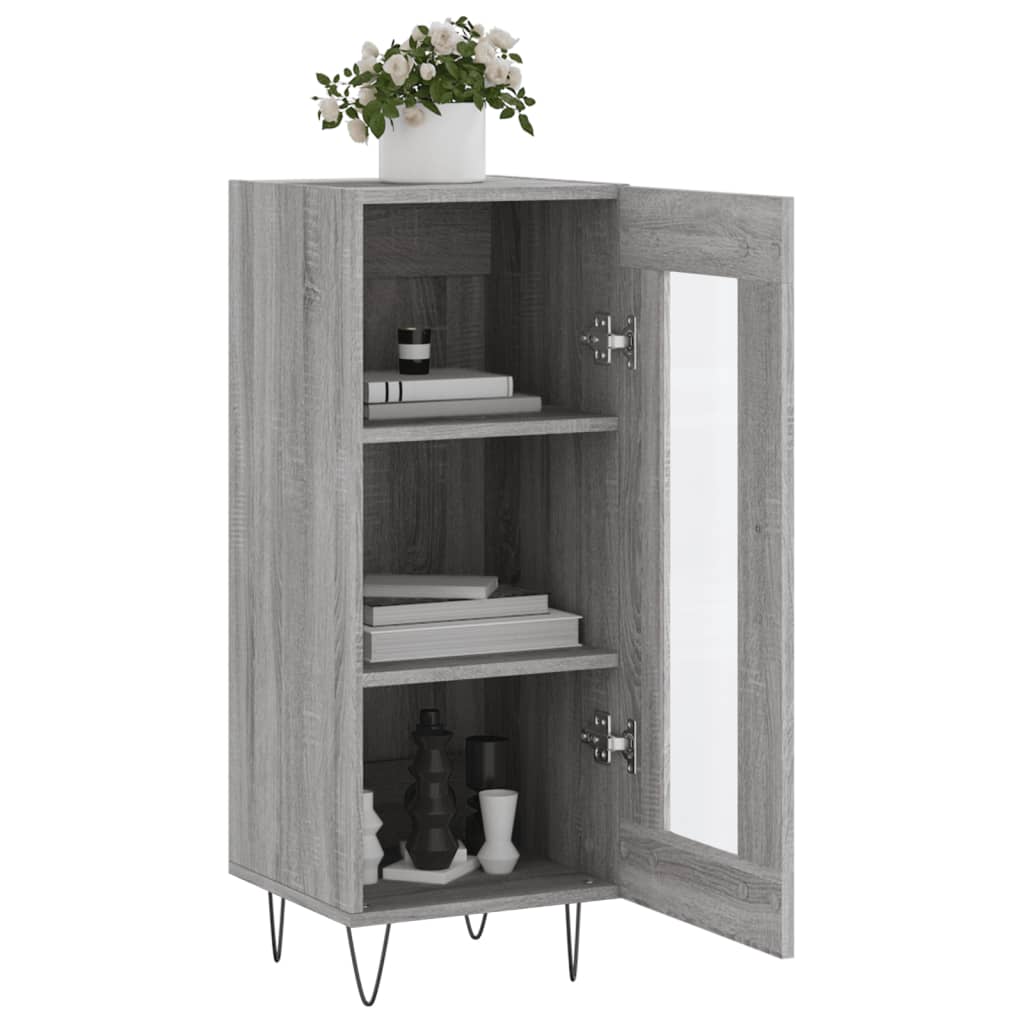 vidaXL Servantă, gri sonoma, 34,5x34x90 cm, lemn compozit vidaXL Servantă, gri sonoma, 34,5x34x90 cm, lemn compozit