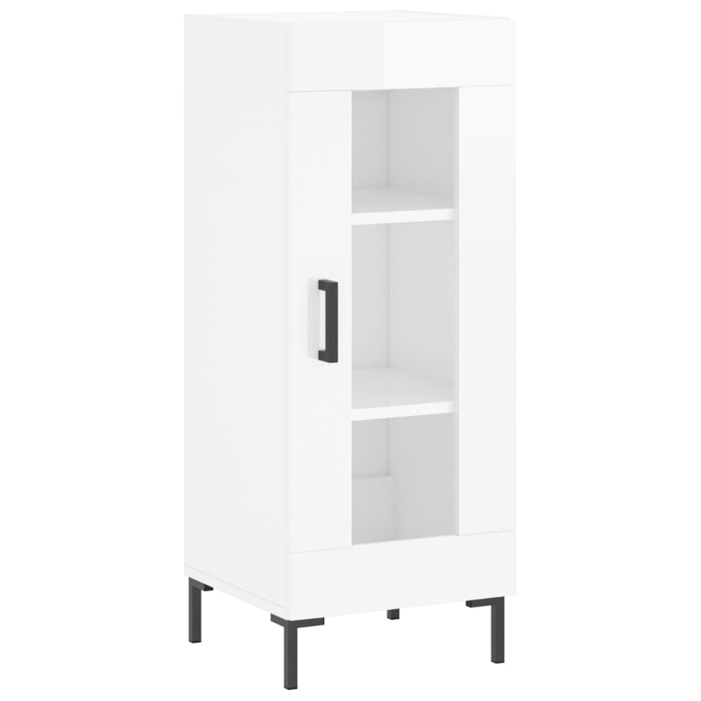 vidaXL Servantă, alb extralucios, 34,5x34x90 cm, lemn compozit