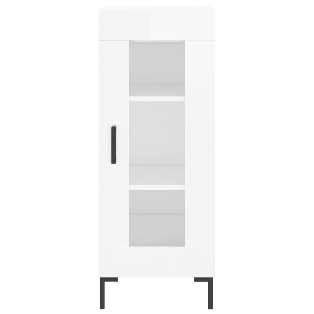 vidaXL Servantă, alb extralucios, 34,5x34x90 cm, lemn compozit