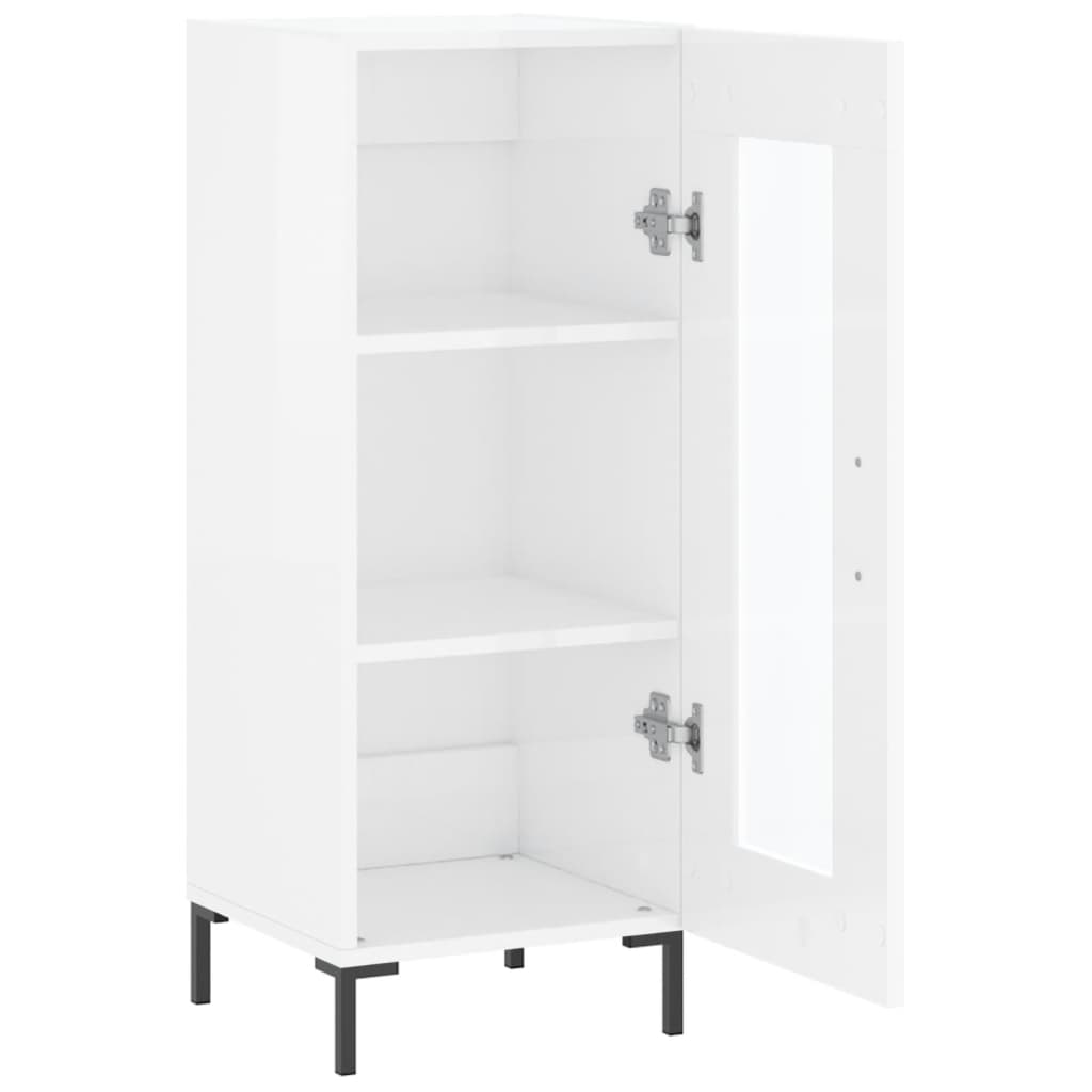 vidaXL Servantă, alb extralucios, 34,5x34x90 cm, lemn compozit