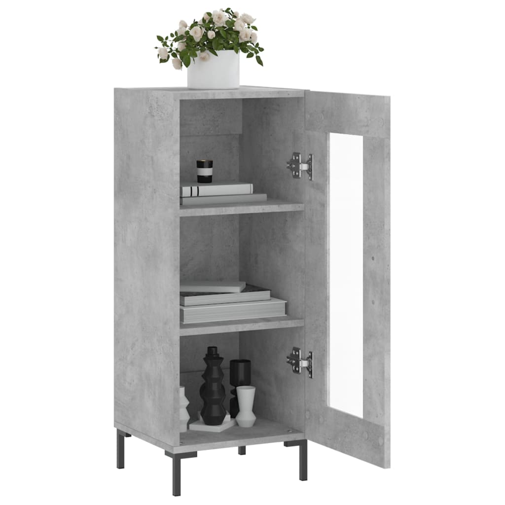 vidaXL Servantă, gri beton, 34,5x34x90 cm, lemn compozit vidaXL Servantă, gri beton, 34,5x34x90 cm, lemn compozit