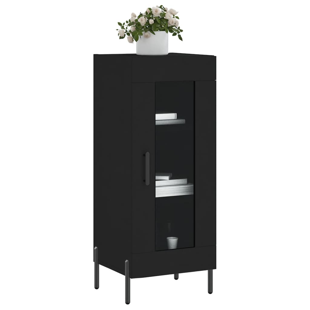 vidaXL Servantă, negru, 34,5x34x90 cm, lemn compozit vidaXL Servantă, negru, 34,5x34x90 cm, lemn compozit