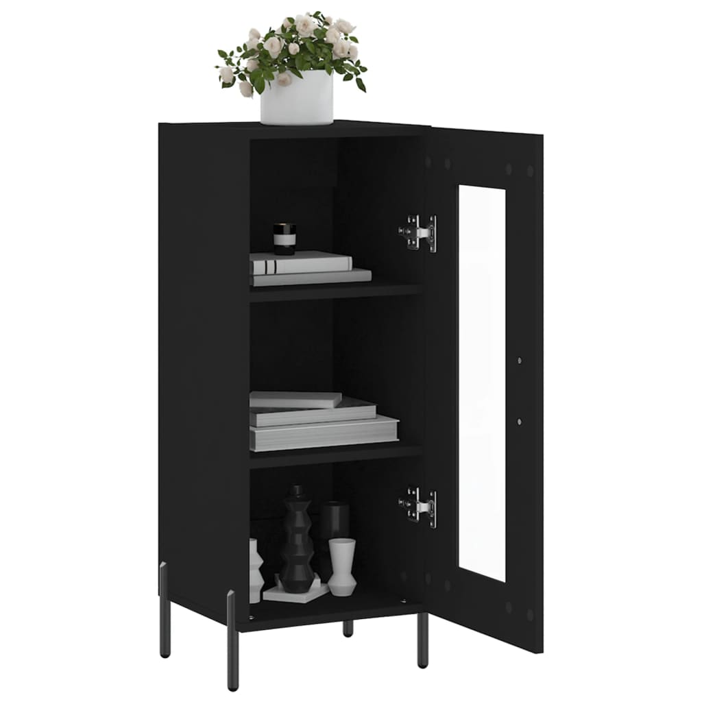 vidaXL Servantă, negru, 34,5x34x90 cm, lemn compozit vidaXL Servantă, negru, 34,5x34x90 cm, lemn compozit