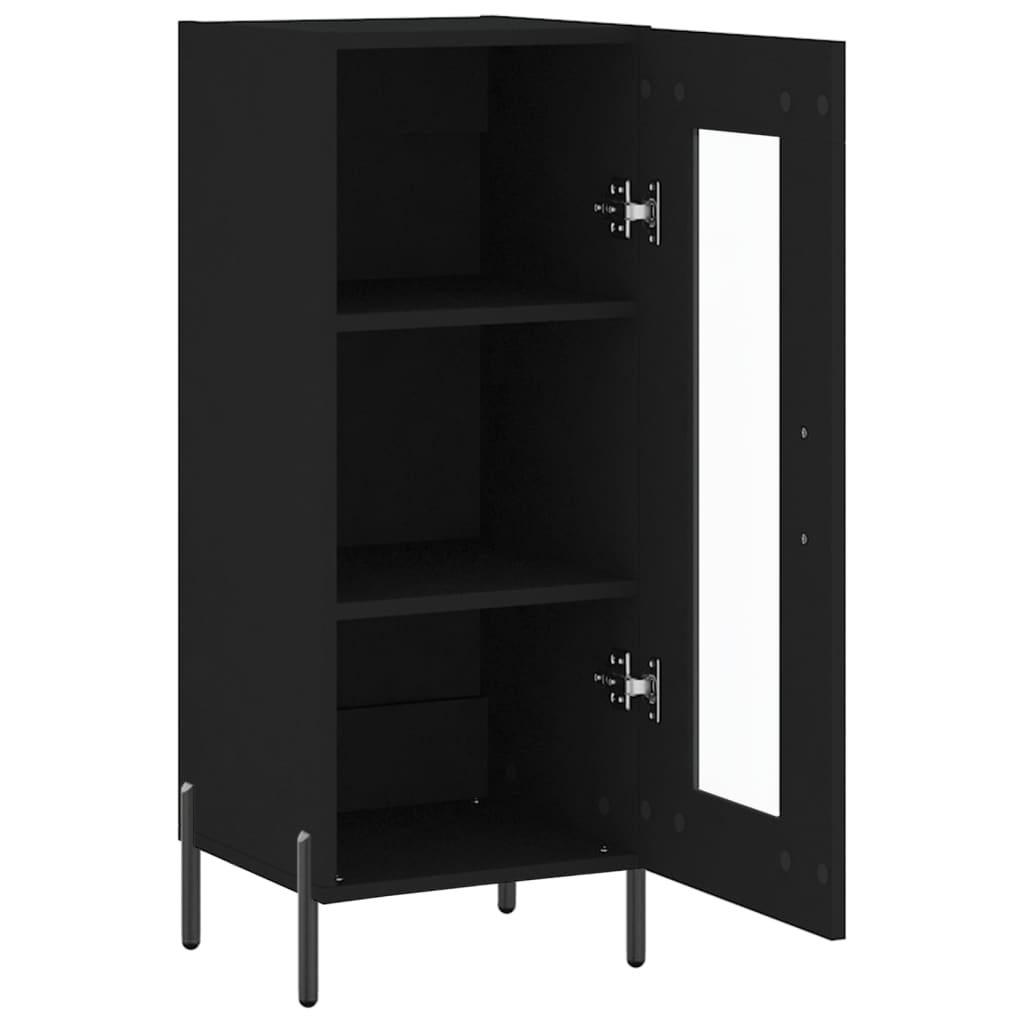 vidaXL Servantă, negru, 34,5x34x90 cm, lemn compozit vidaXL Servantă, negru, 34,5x34x90 cm, lemn compozit