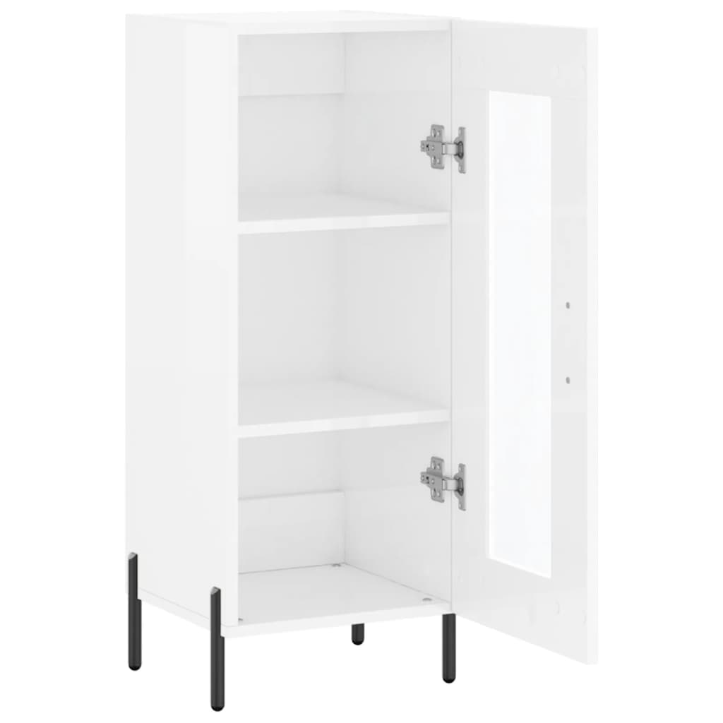 vidaXL Servantă, alb extralucios, 34,5x34x90 cm, lemn compozit vidaXL Servantă, alb extralucios, 34,5x34x90 cm, lemn compozit