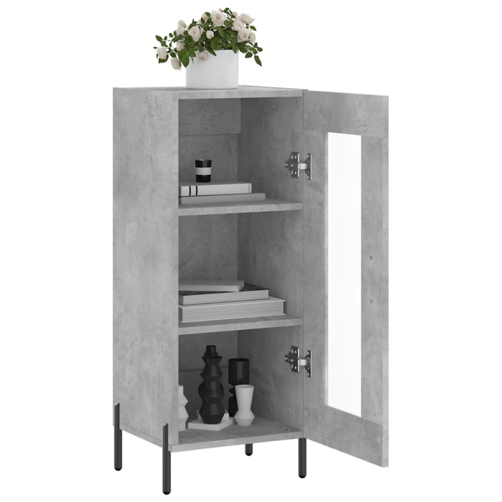 vidaXL Servantă, gri beton, 34,5x34x90 cm, lemn compozit vidaXL Servantă, gri beton, 34,5x34x90 cm, lemn compozit