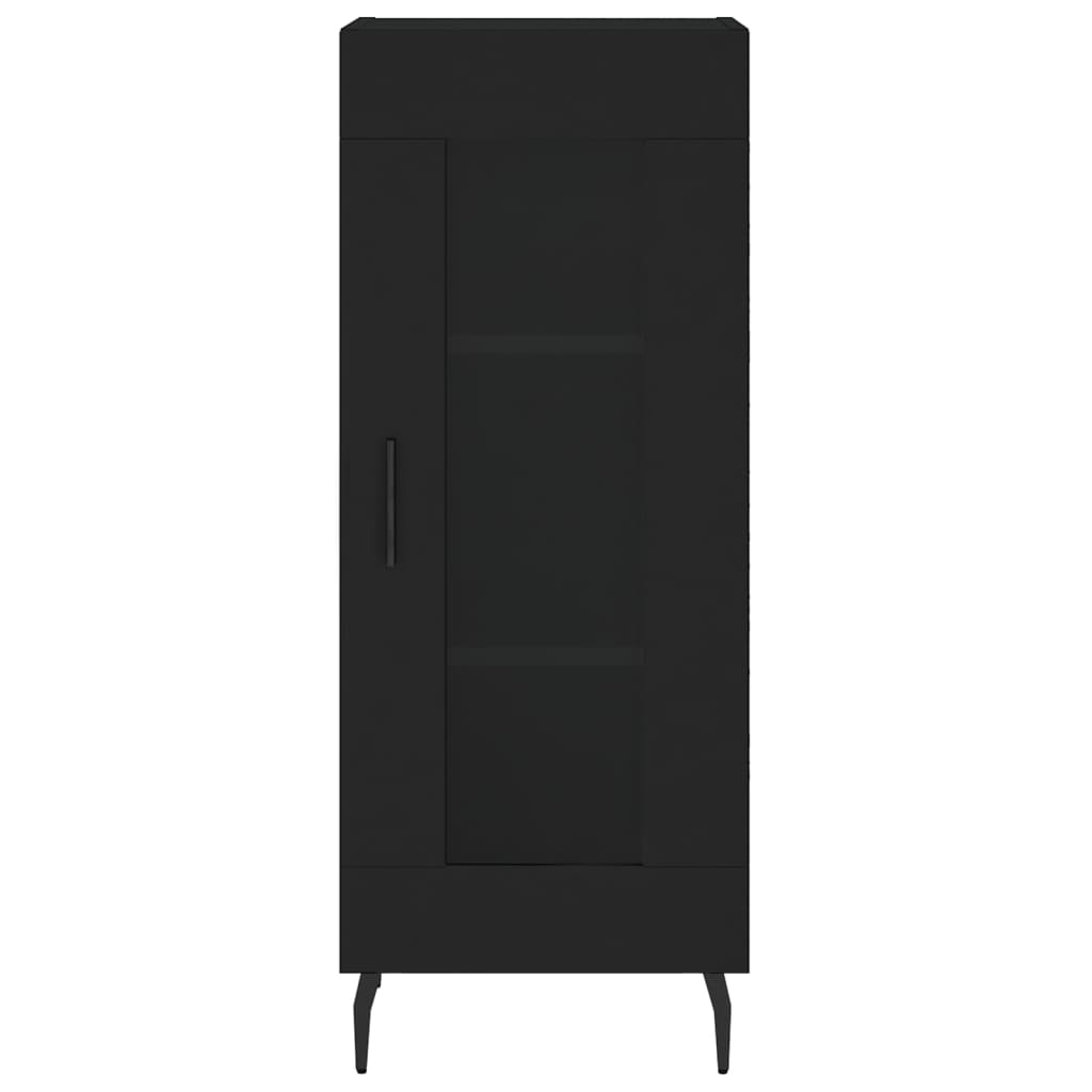 vidaXL Servantă, negru, 34,5x34x90 cm, lemn compozit