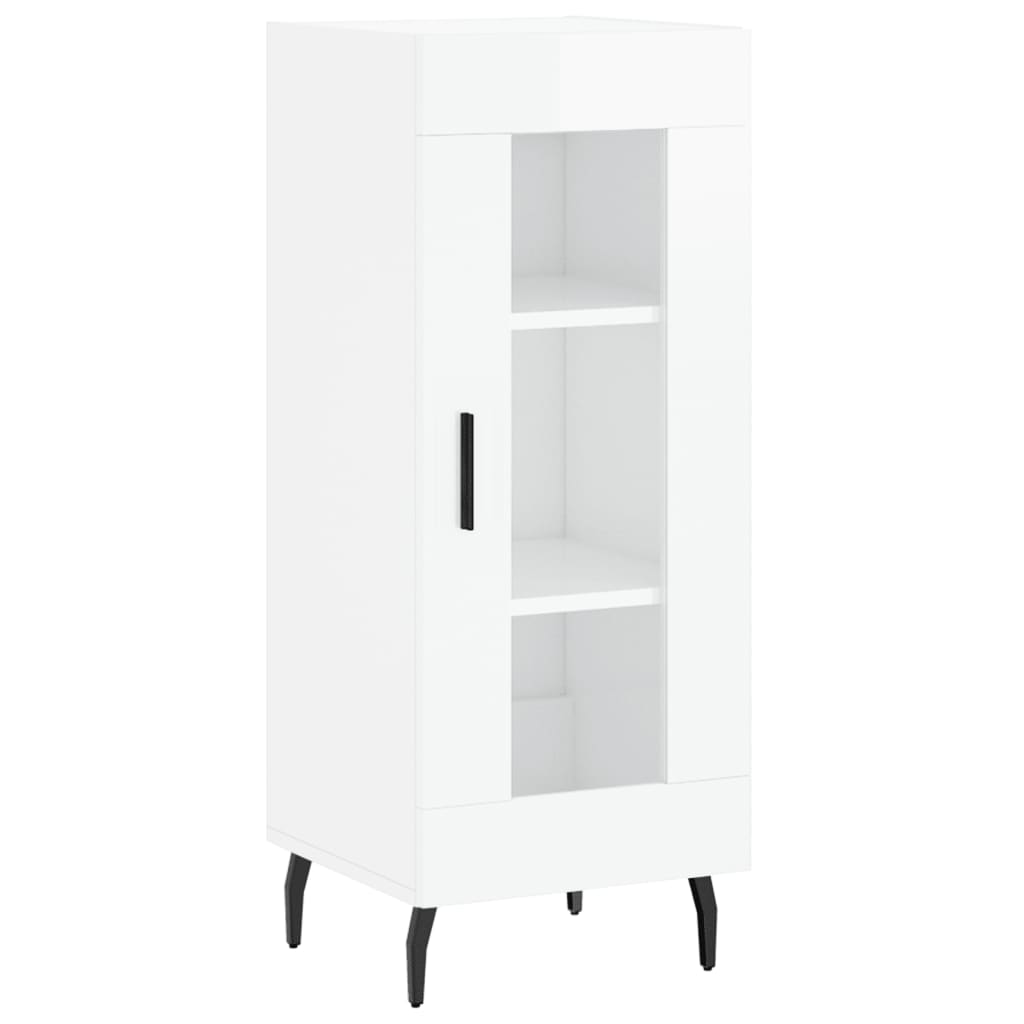 vidaXL Servantă, alb extralucios, 34,5x34x90 cm, lemn compozit