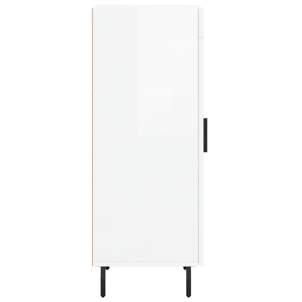 vidaXL Servantă, alb extralucios, 34,5x34x90 cm, lemn compozit