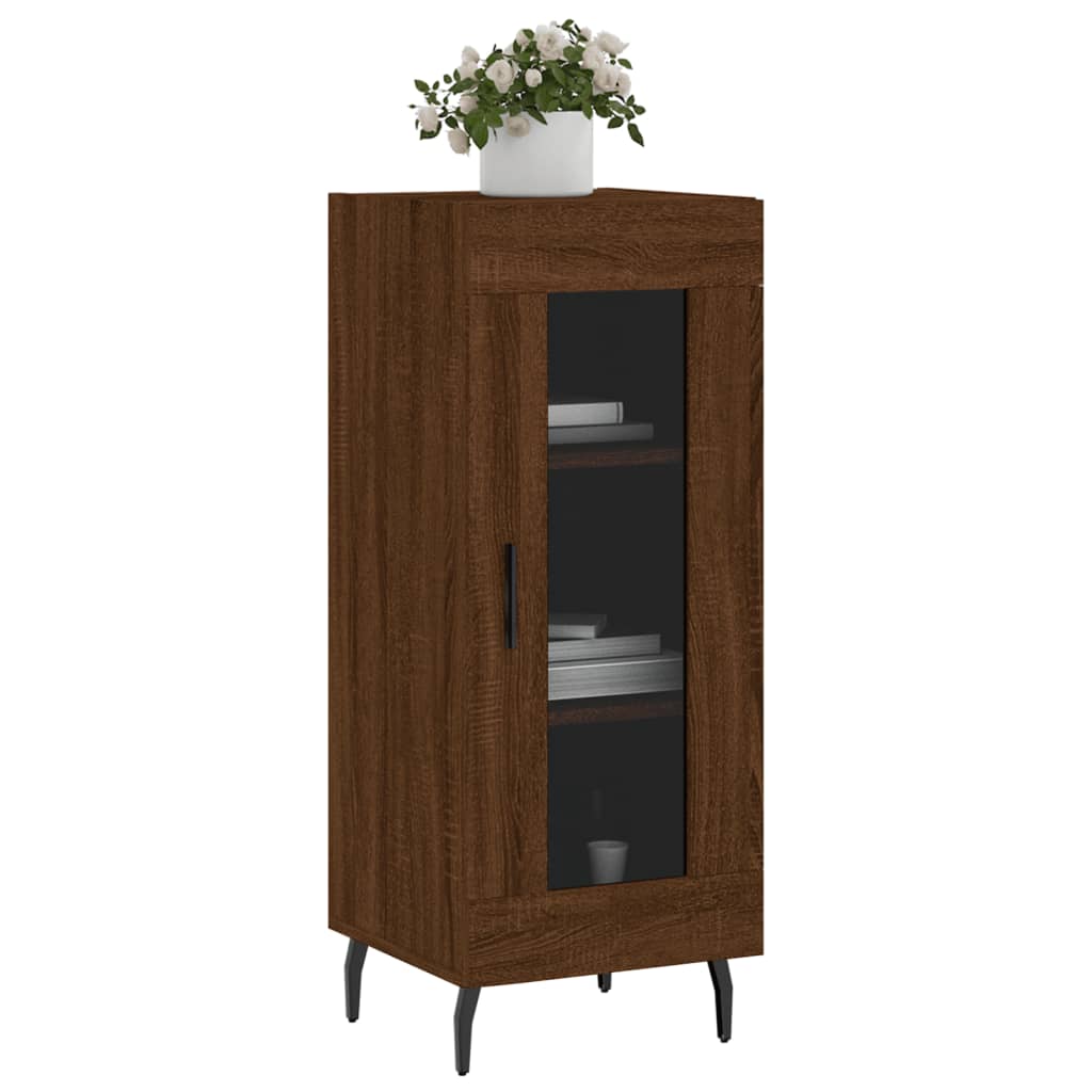 vidaXL Servantă, stejar maro, 34,5x34x90 cm, lemn compozit