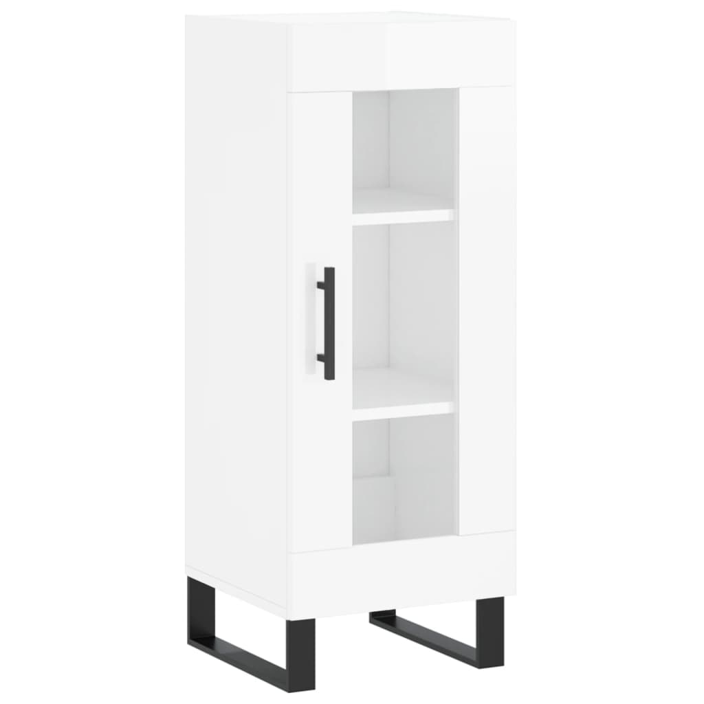 vidaXL Servantă, alb extralucios, 34,5x34x90 cm, lemn compozit