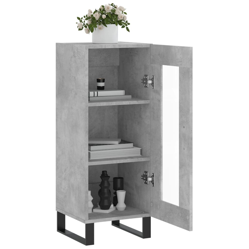 vidaXL Servantă, gri beton, 34,5x34x90 cm, lemn compozit vidaXL Servantă, gri beton, 34,5x34x90 cm, lemn compozit