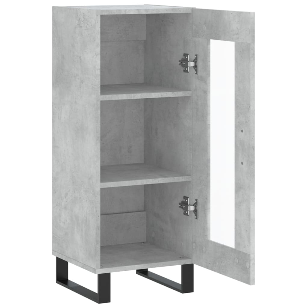 vidaXL Servantă, gri beton, 34,5x34x90 cm, lemn compozit vidaXL Servantă, gri beton, 34,5x34x90 cm, lemn compozit