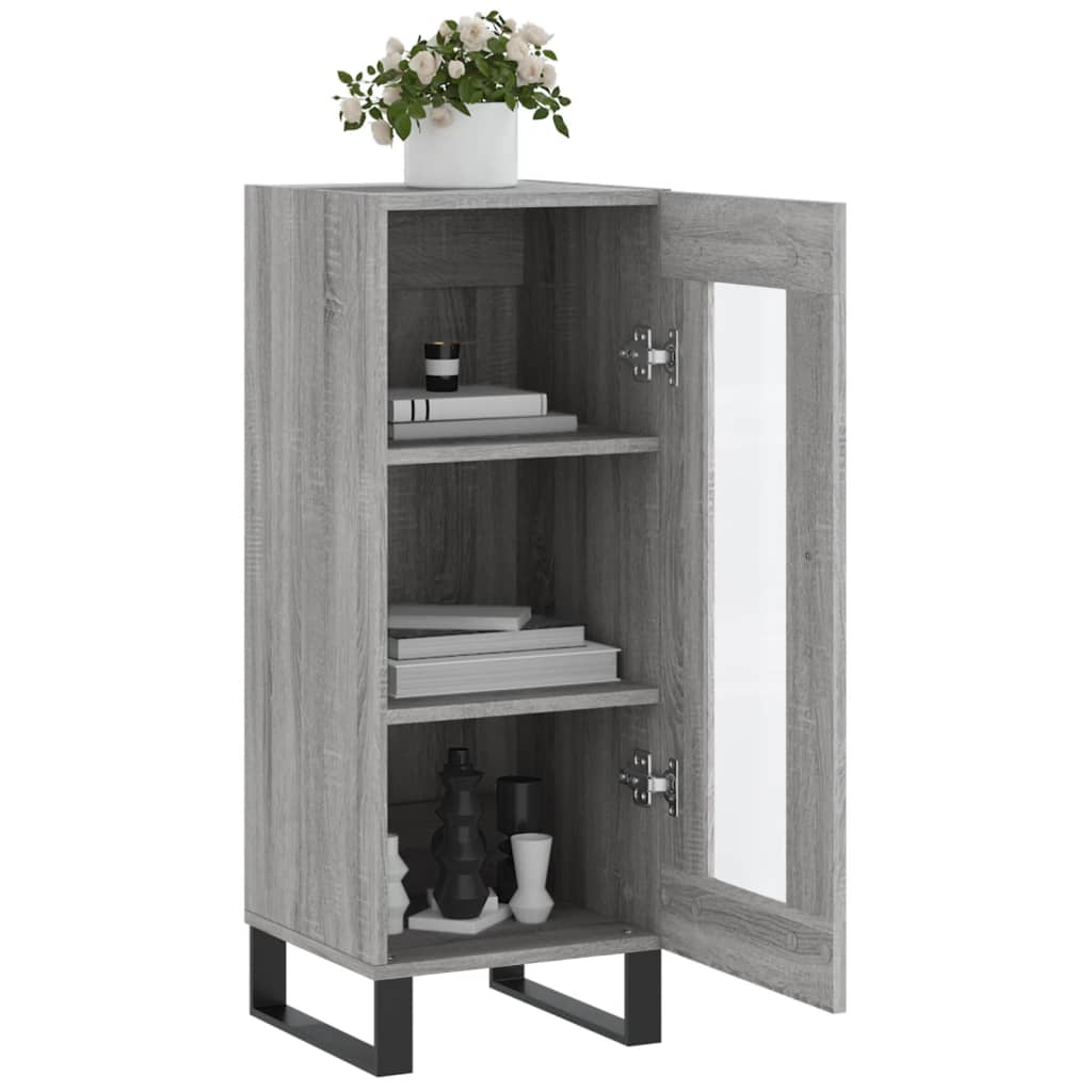 vidaXL Servantă, gri sonoma, 34,5x34x90 cm, lemn compozit vidaXL Servantă, gri sonoma, 34,5x34x90 cm, lemn compozit