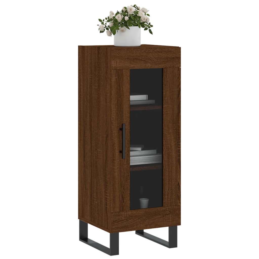 vidaXL Servantă, stejar maro, 34,5x34x90 cm, lemn compozit