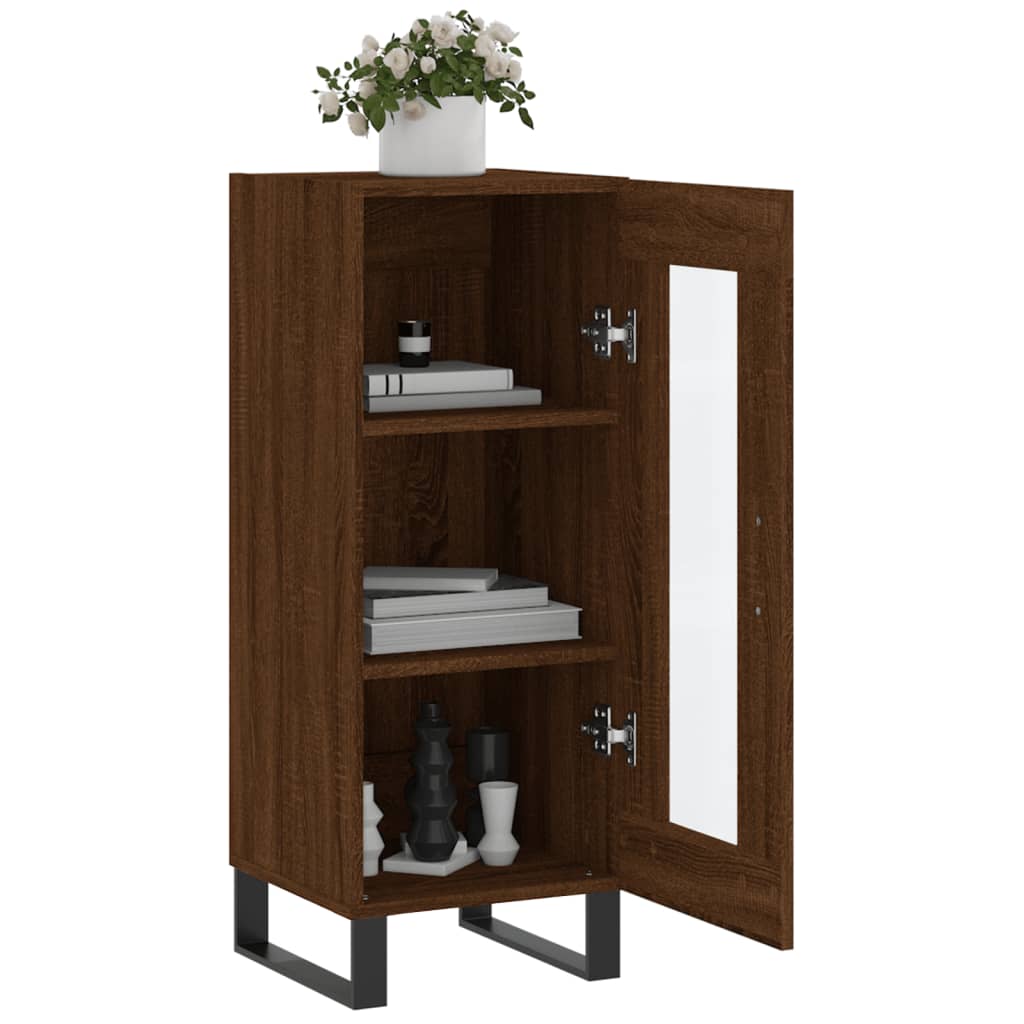 vidaXL Servantă, stejar maro, 34,5x34x90 cm, lemn compozit