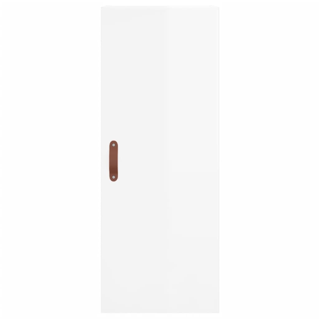 vidaXL Dulap montat pe perete, alb extralucios, 34,5x34x90 cm