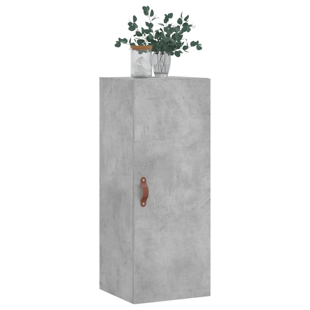 vidaXL Dulap montat pe perete, gri beton, 34,5x34x90 cm