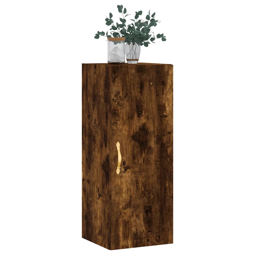vidaXL Dulap montat pe perete, stejar fumuriu, 34,5x34x90 cm
