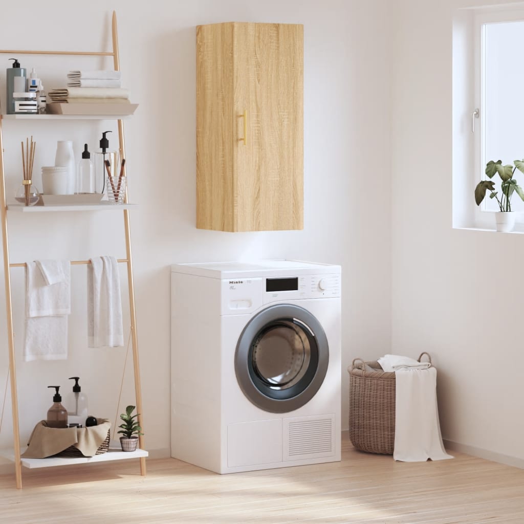 vidaXL Dulap montat pe perete, stejar sonoma, 34,5x34x90 cm