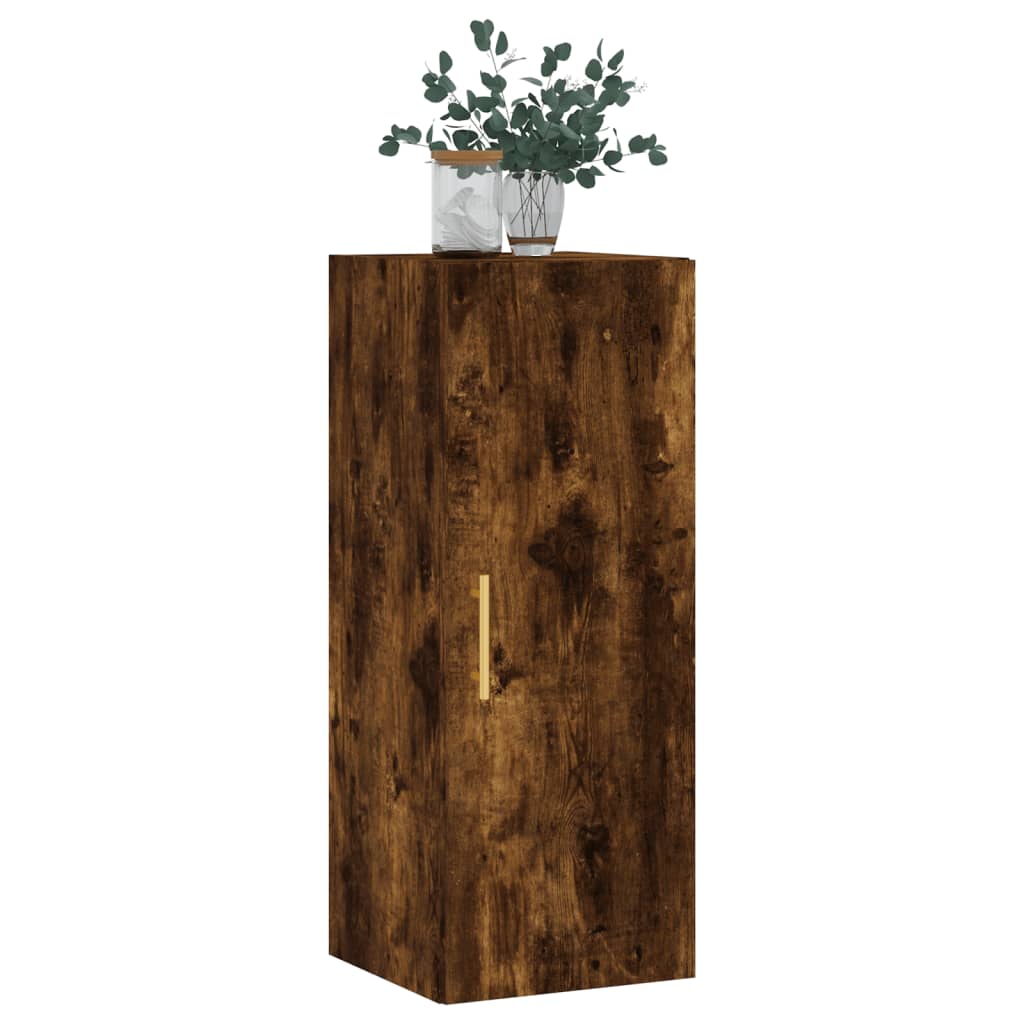 vidaXL Dulap montat pe perete, stejar fumuriu, 34,5x34x90 cm