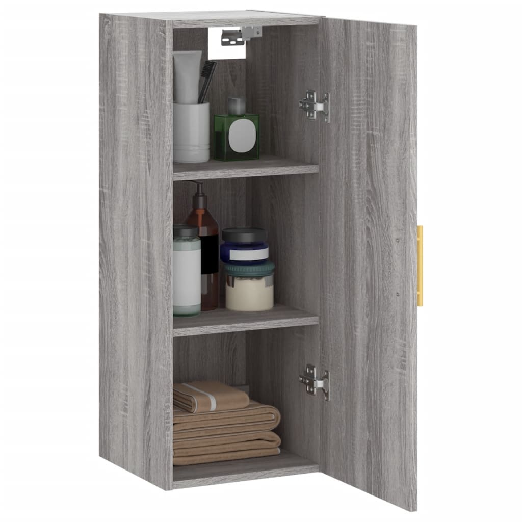 vidaXL Dulap montat pe perete, gri sonoma, 34,5x34x90 cm