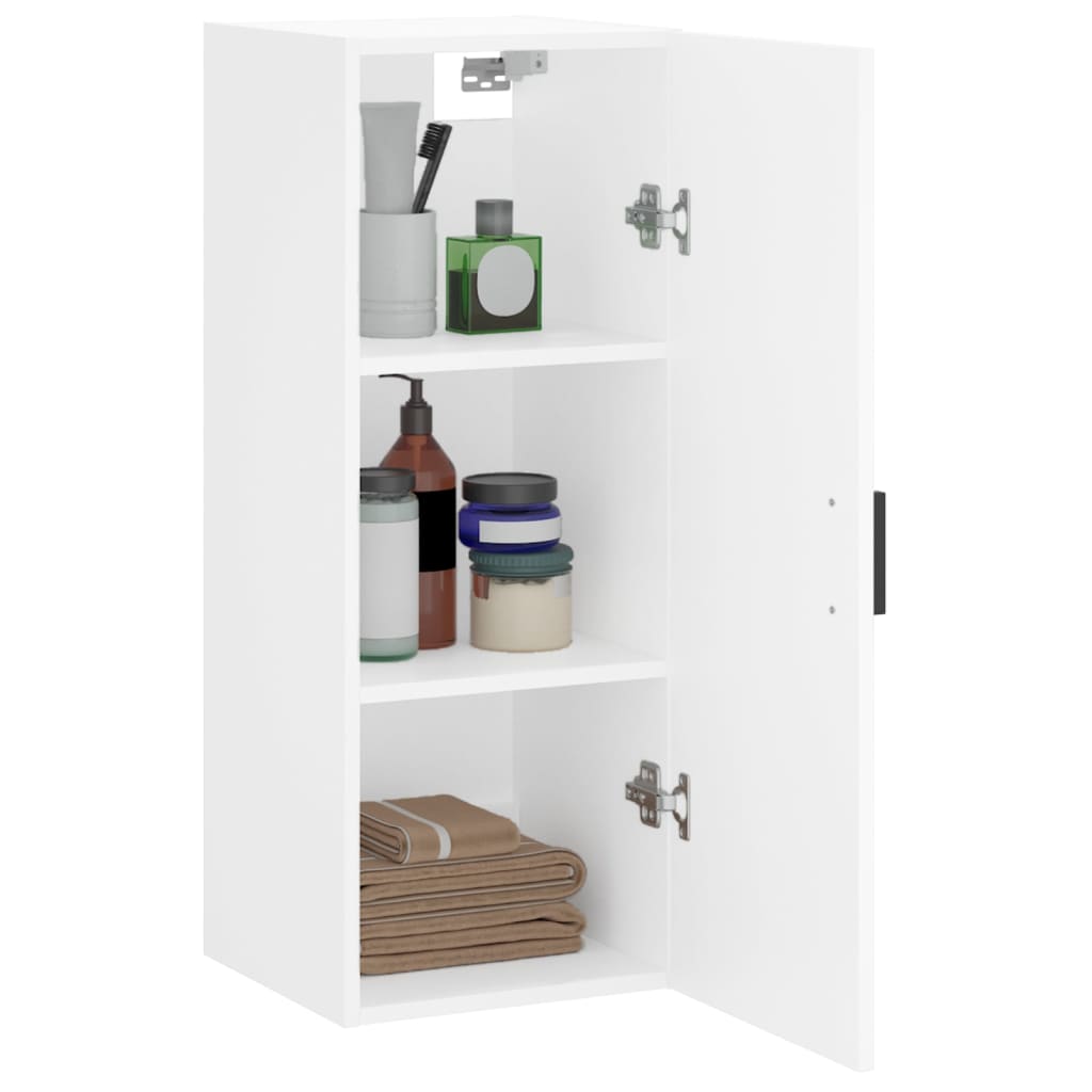 vidaXL Dulap montat pe perete, alb, 34,5x34x90 cm