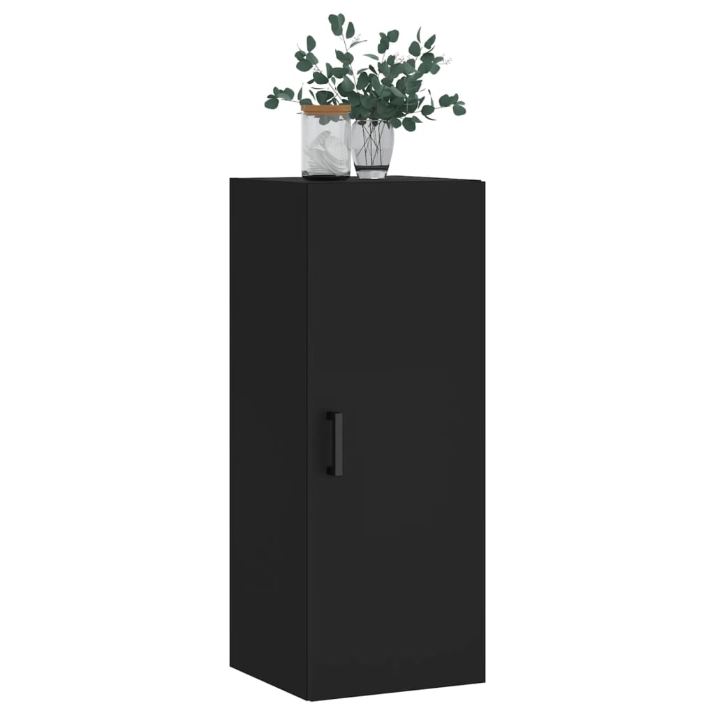 vidaXL Dulap montat pe perete, negru, 34,5x34x90 cm