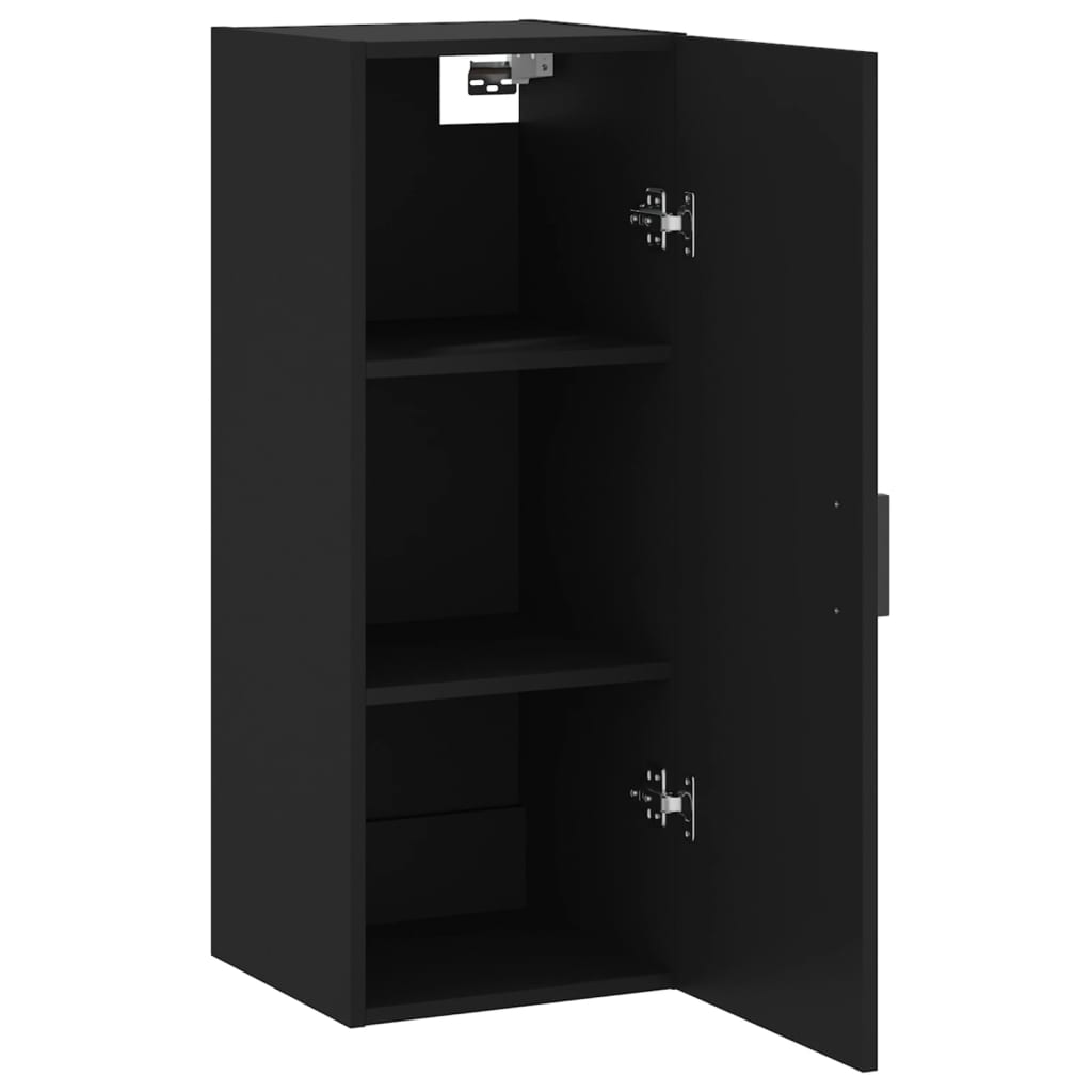 vidaXL Dulap montat pe perete, negru, 34,5x34x90 cm