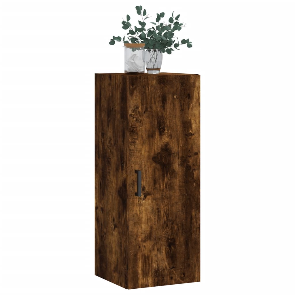 vidaXL Dulap montat pe perete, stejar fumuriu, 34,5x34x90 cm