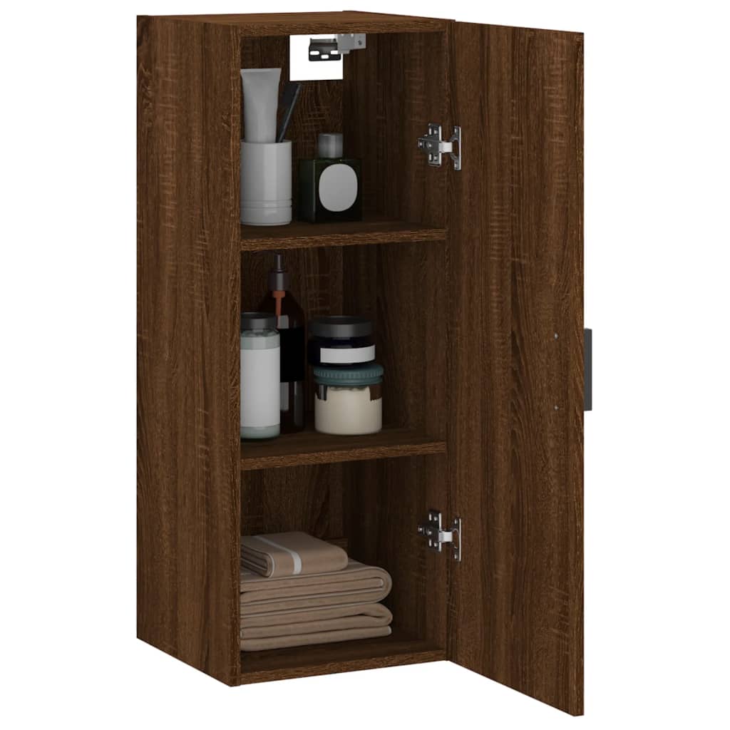 vidaXL Dulap montat pe perete, stejar maro, 34,5x34x90 cm