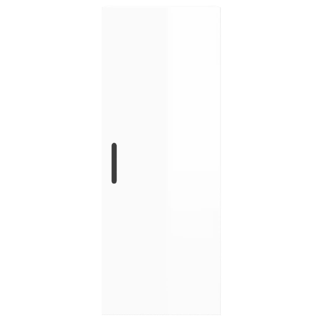 vidaXL Dulap montat pe perete, alb extralucios, 34,5x34x90 cm