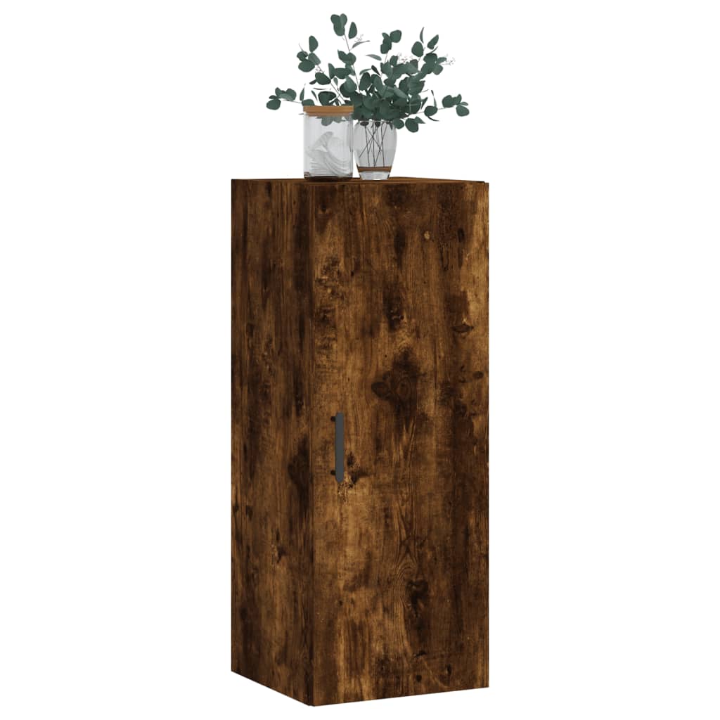 vidaXL Dulap montat pe perete, stejar fumuriu, 34,5x34x90 cm