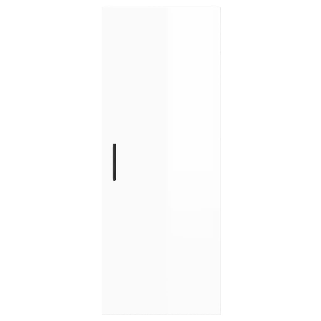 vidaXL Dulap montat pe perete, alb extralucios, 34,5x34x90 cm