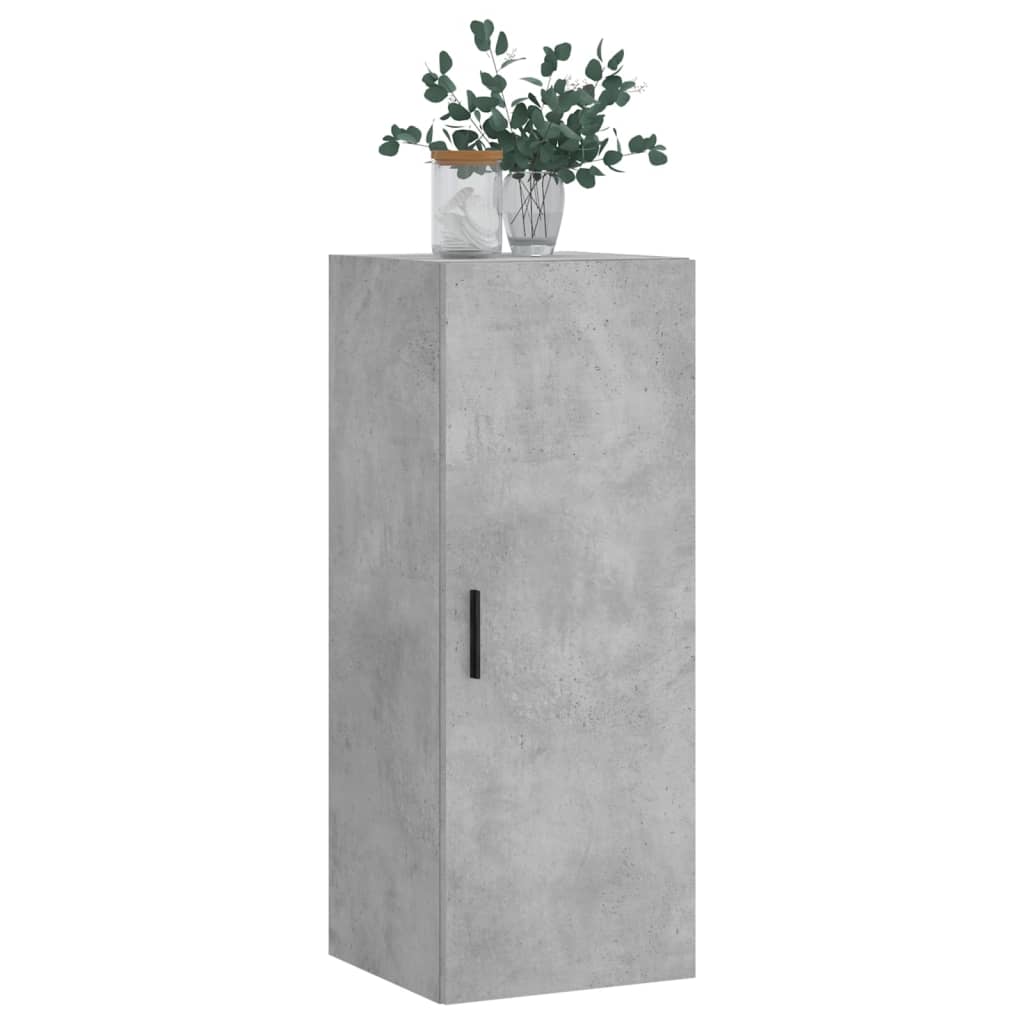 vidaXL Dulap montat pe perete, gri beton, 34,5x34x90 cm