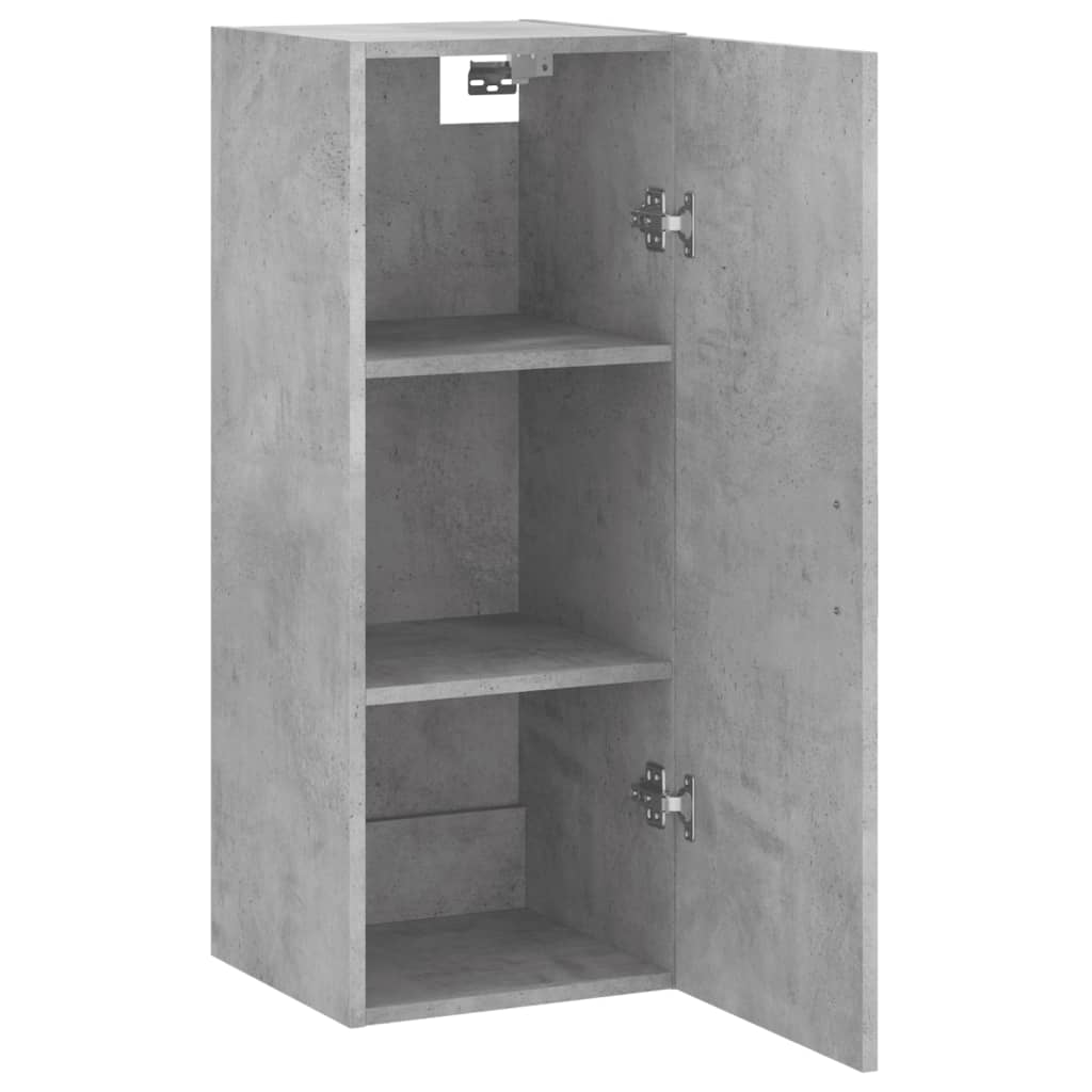 vidaXL Dulap montat pe perete, gri beton, 34,5x34x90 cm