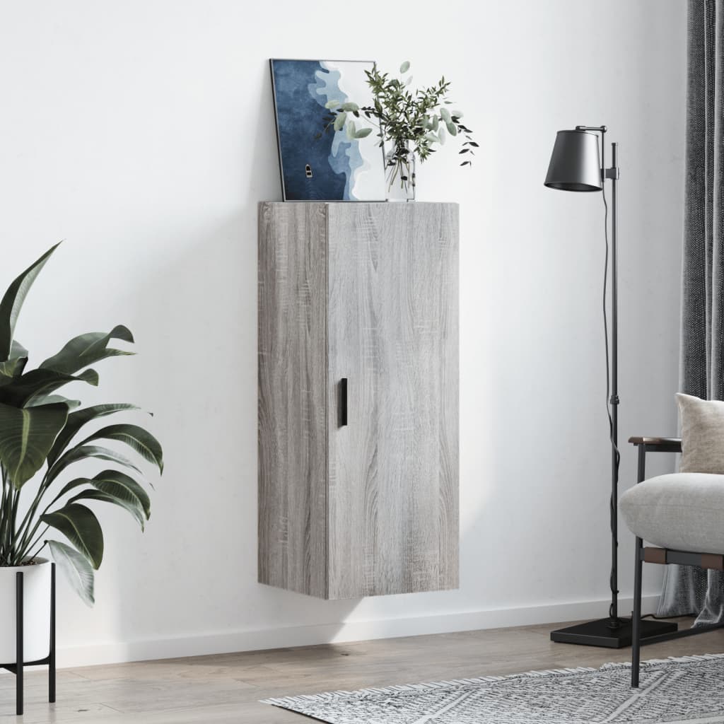 vidaXL Dulap montat pe perete, gri sonoma, 34,5x34x90 cm