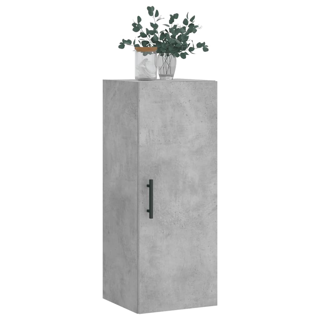 vidaXL Dulap montat pe perete, gri beton, 34,5x34x90 cm