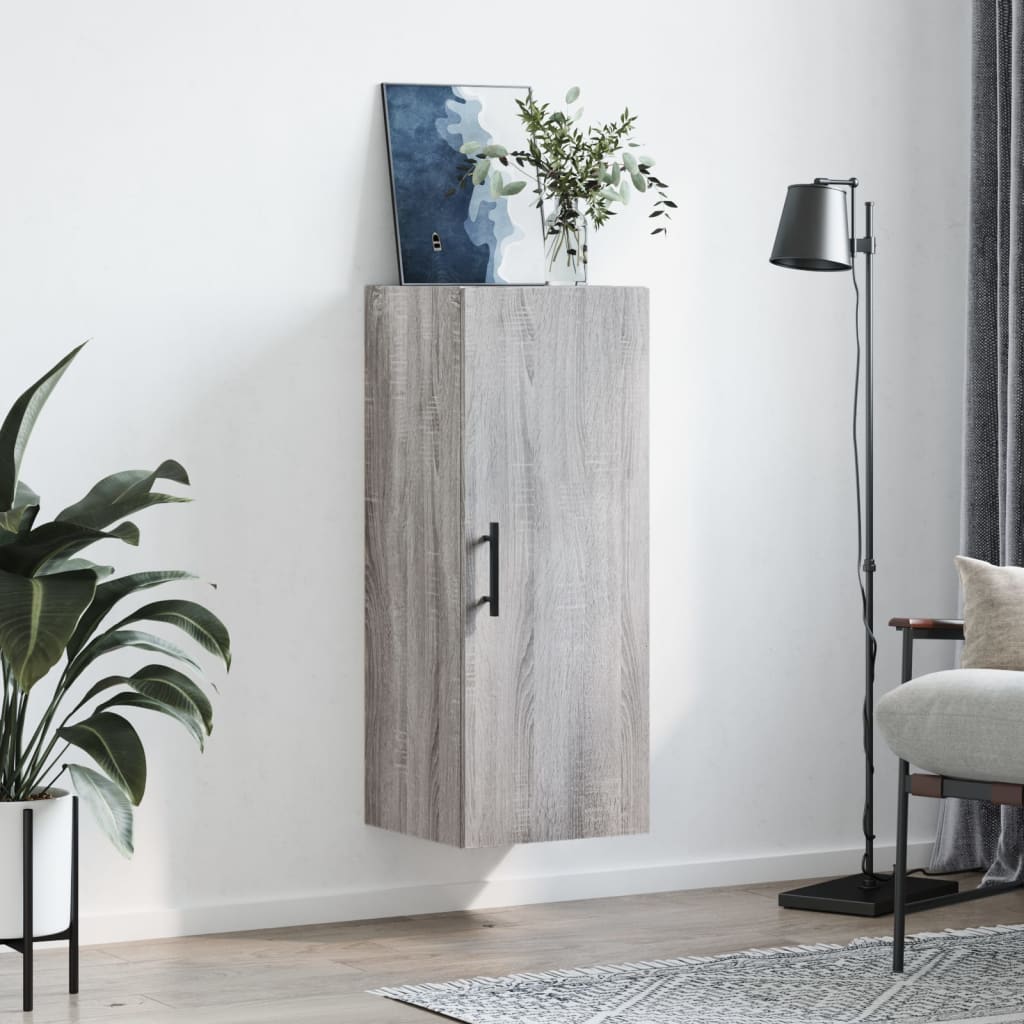 vidaXL Dulap montat pe perete, gri sonoma, 34,5x34x90 cm