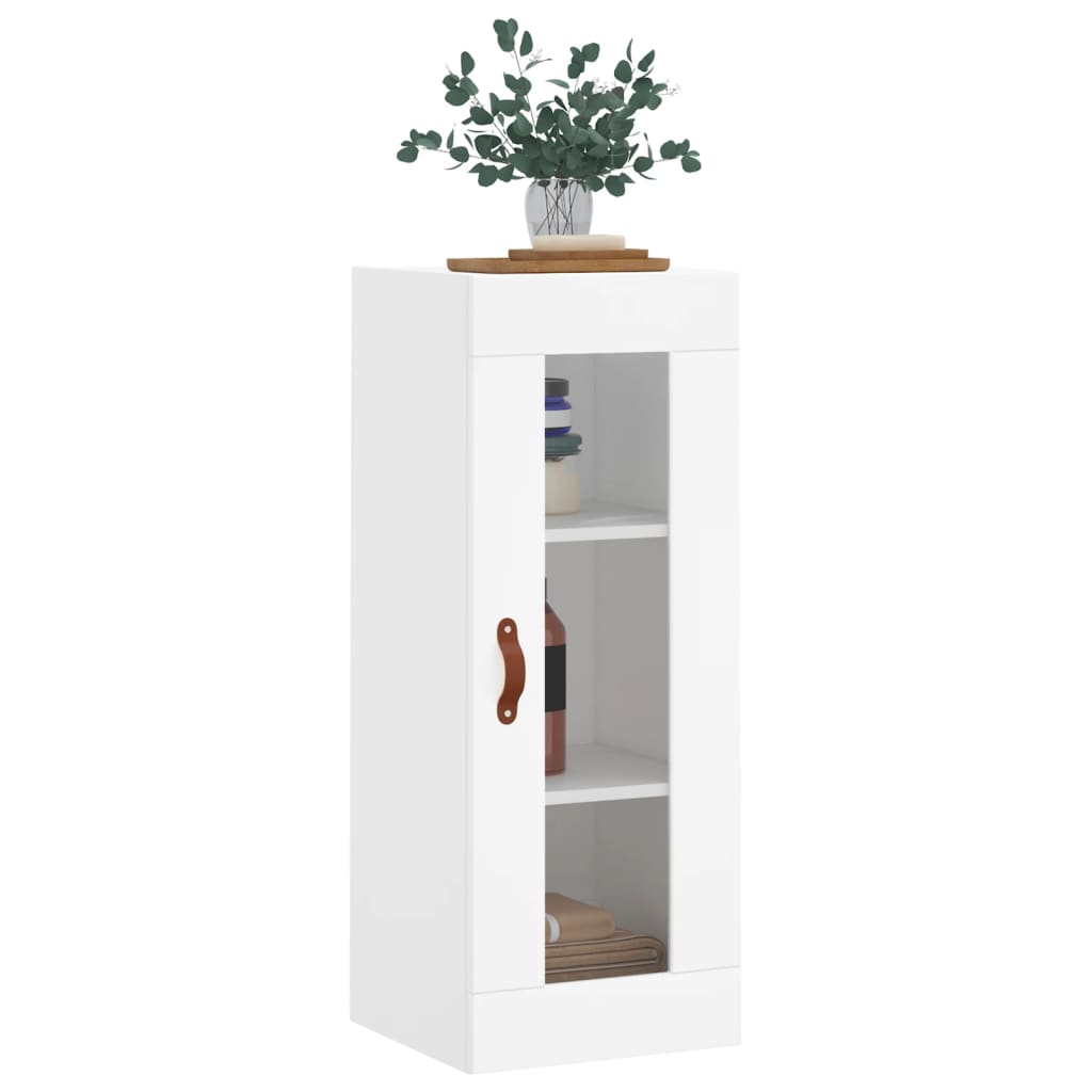 vidaXL Dulap montat pe perete, alb, 34,5x34x90 cm