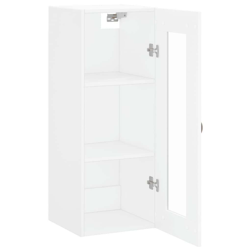 vidaXL Dulap montat pe perete, alb, 34,5x34x90 cm