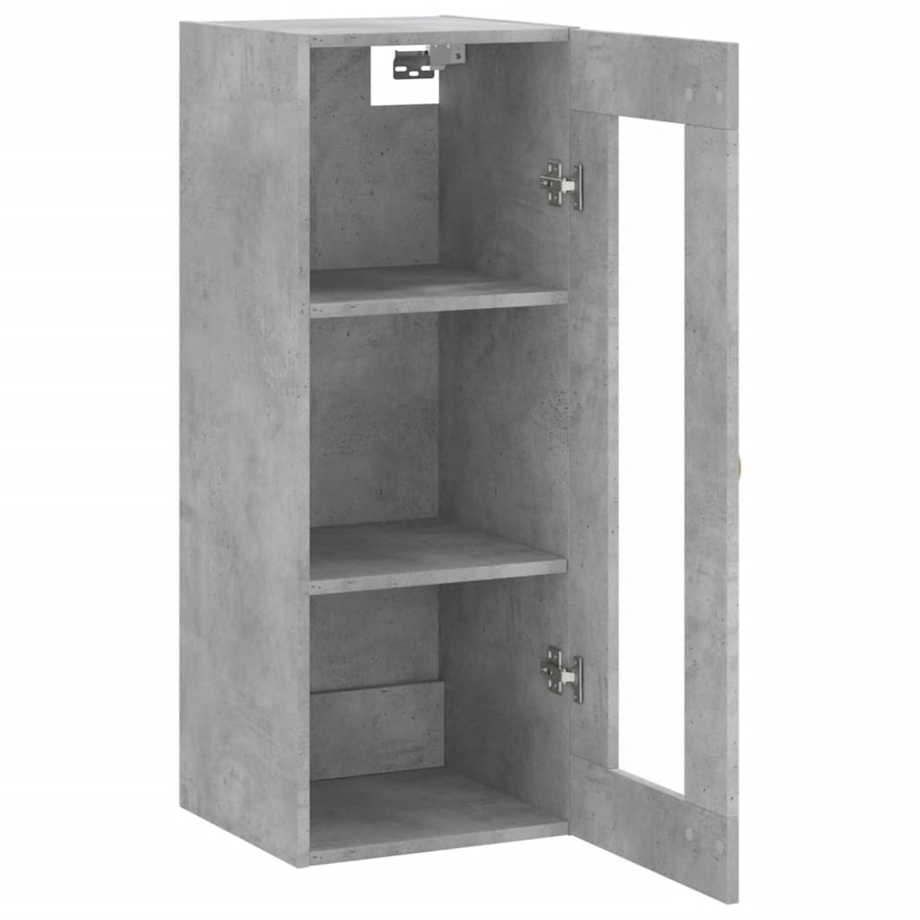vidaXL Dulap montat pe perete, gri beton, 34,5x34x90 cm