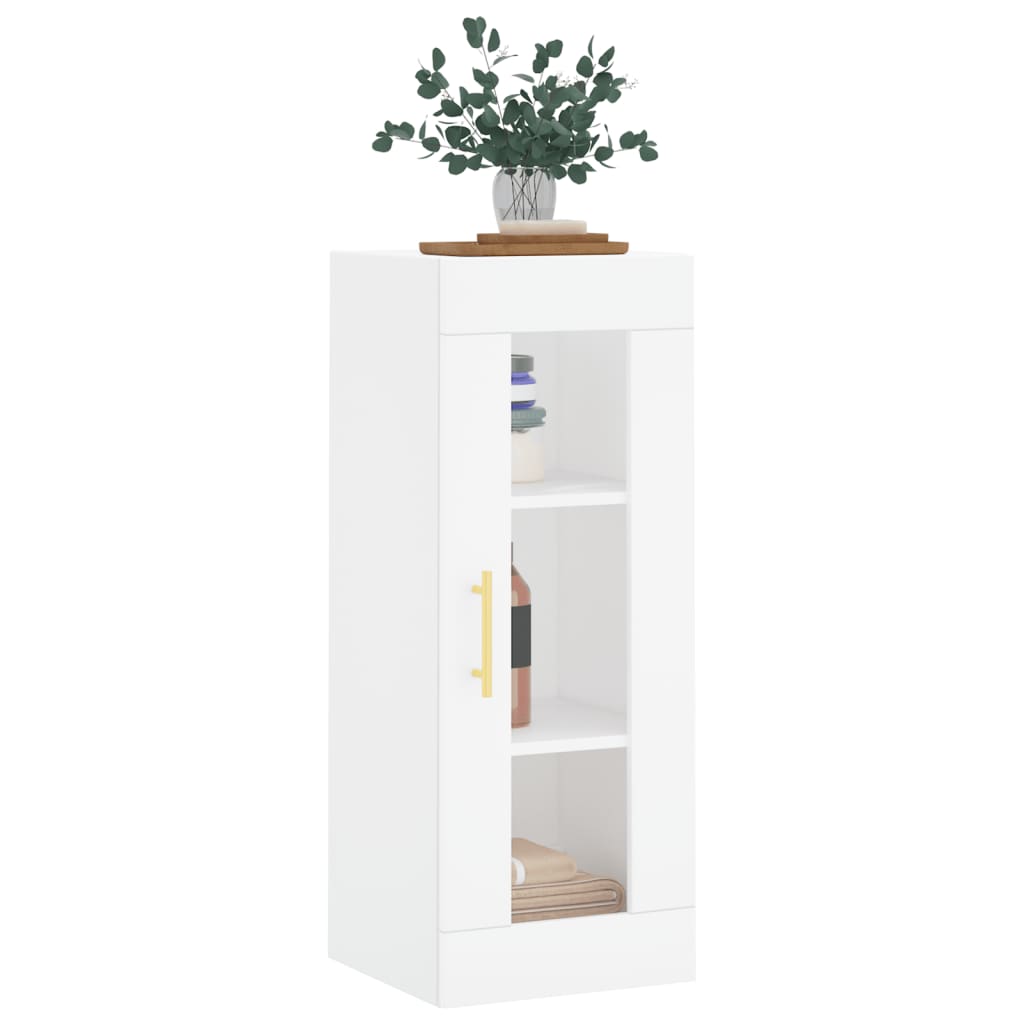 vidaXL Dulap montat pe perete, alb, 34,5x34x90 cm