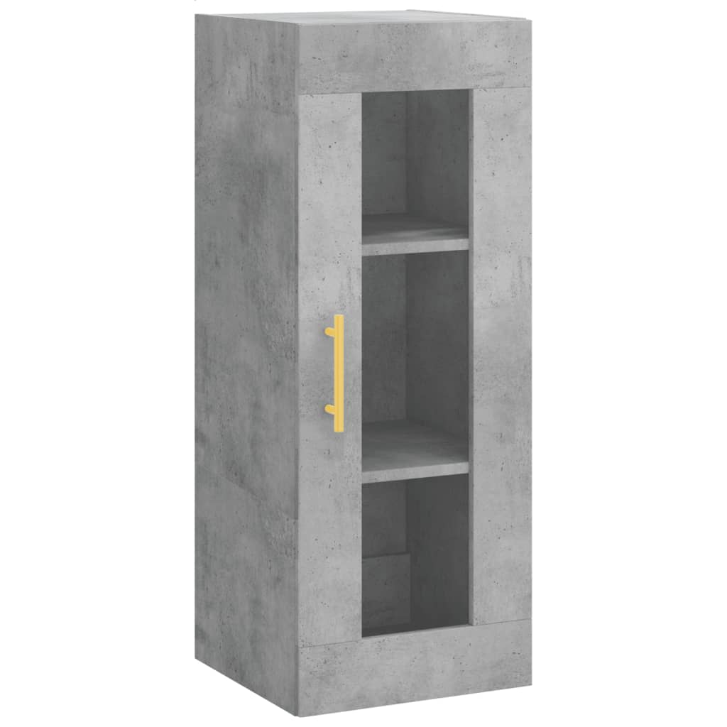 vidaXL Dulap montat pe perete, gri beton, 34,5x34x90 cm