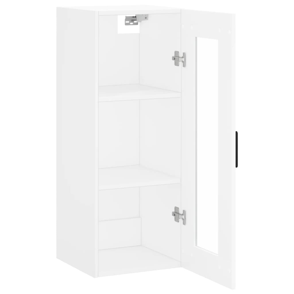 vidaXL Dulap montat pe perete, alb, 34,5x34x90 cm