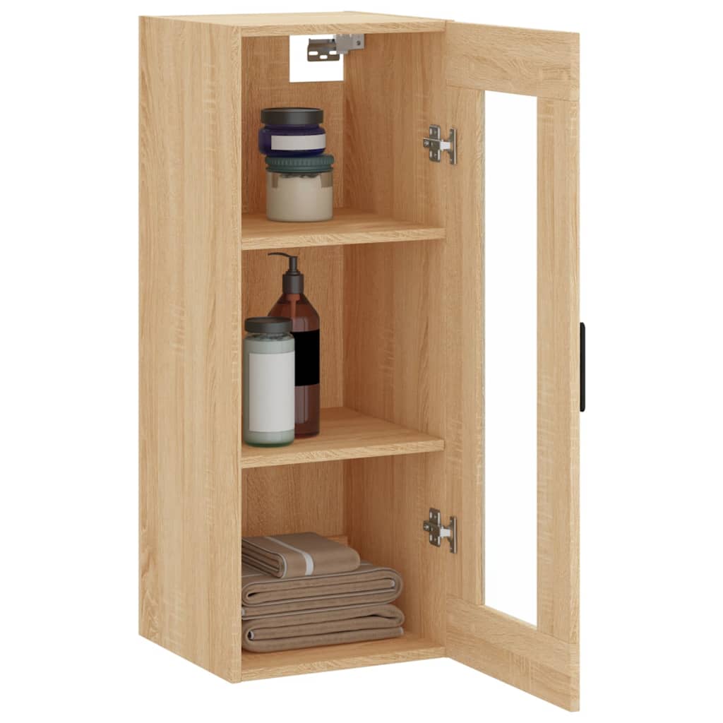 vidaXL Dulap montat pe perete, stejar sonoma, 34,5x34x90 cm