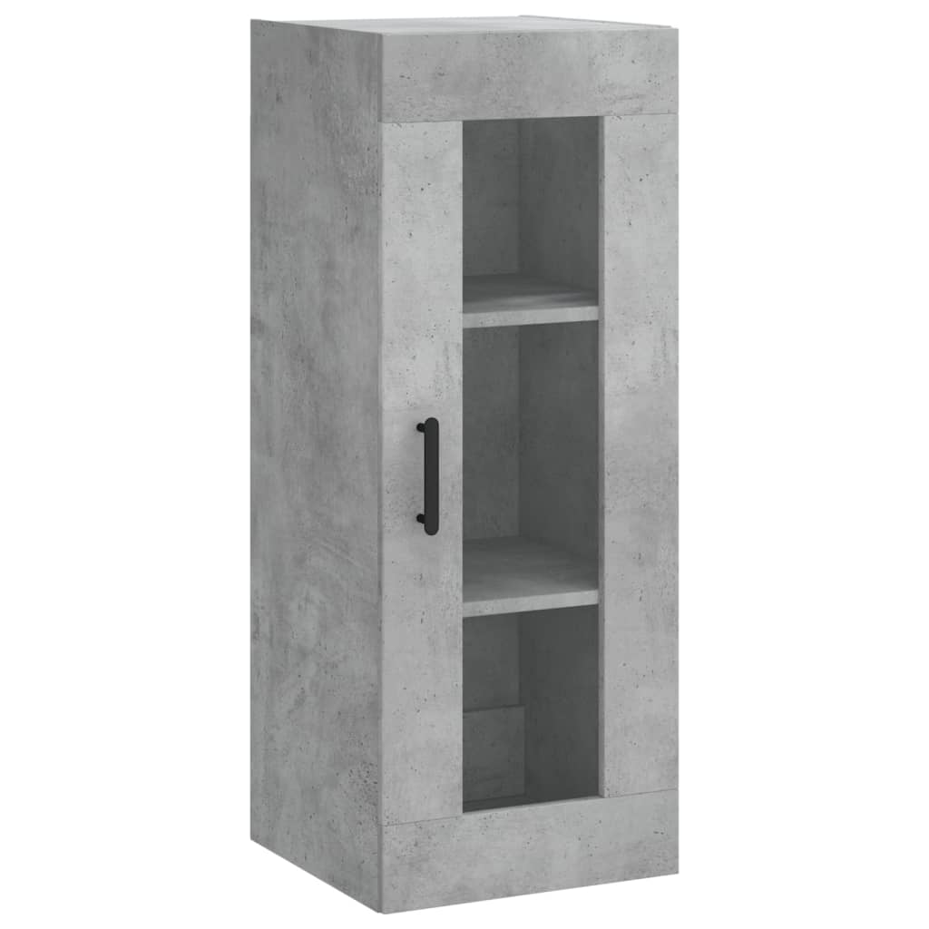 vidaXL Dulap montat pe perete, gri beton, 34,5x34x90 cm