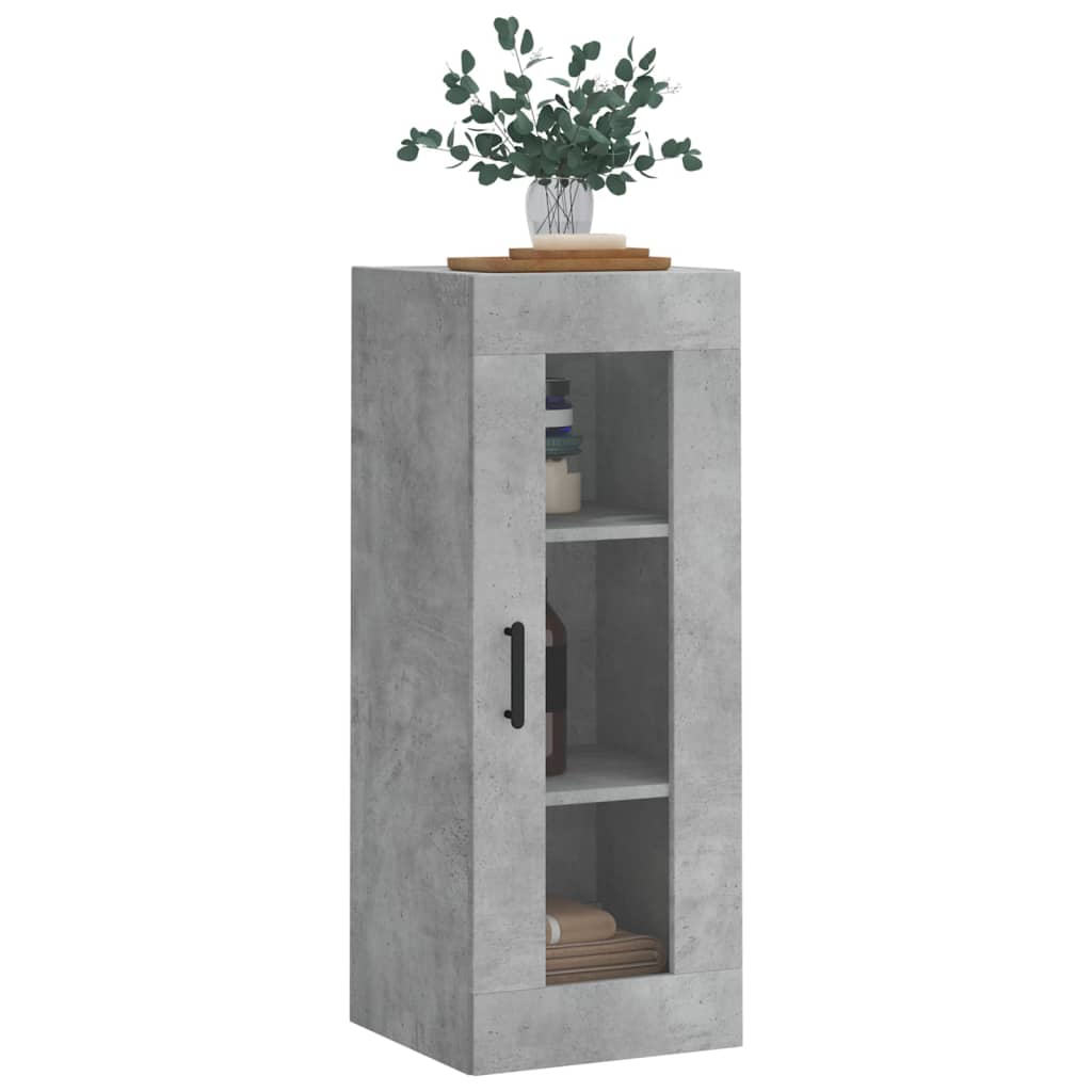 vidaXL Dulap montat pe perete, gri beton, 34,5x34x90 cm