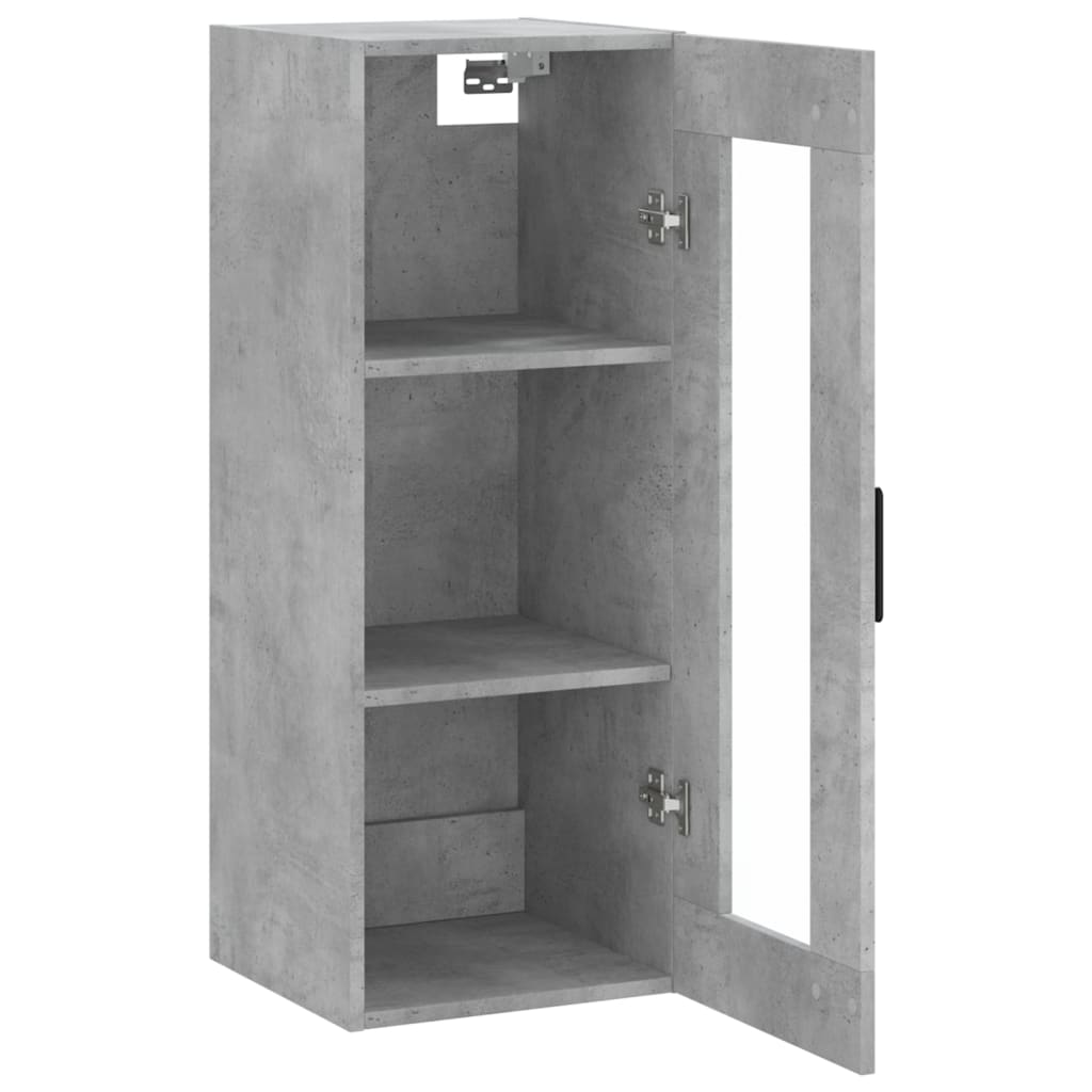 vidaXL Dulap montat pe perete, gri beton, 34,5x34x90 cm