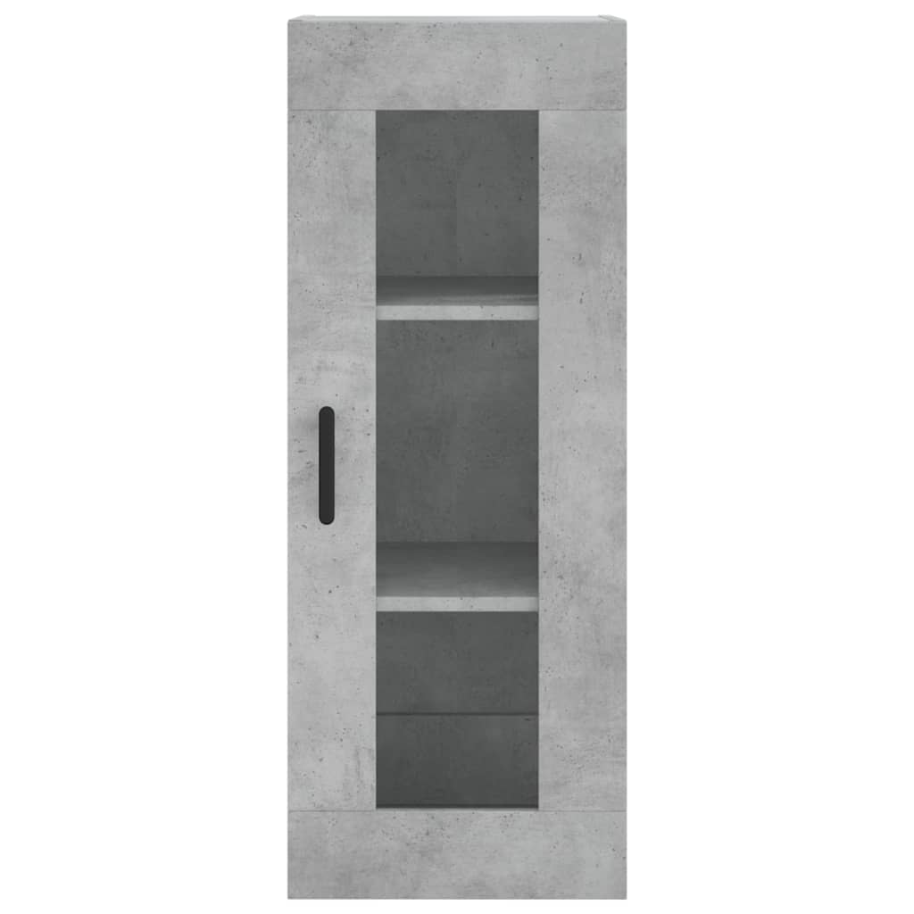 vidaXL Dulap montat pe perete, gri beton, 34,5x34x90 cm
